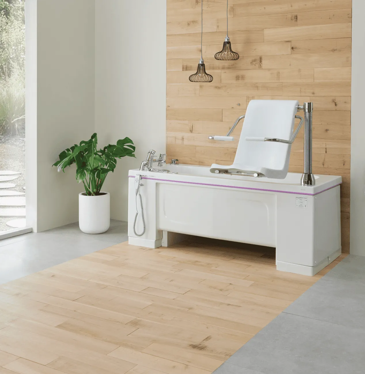 Assisted bathing solutions banner: safe, comfortable and accessible bathing for all.