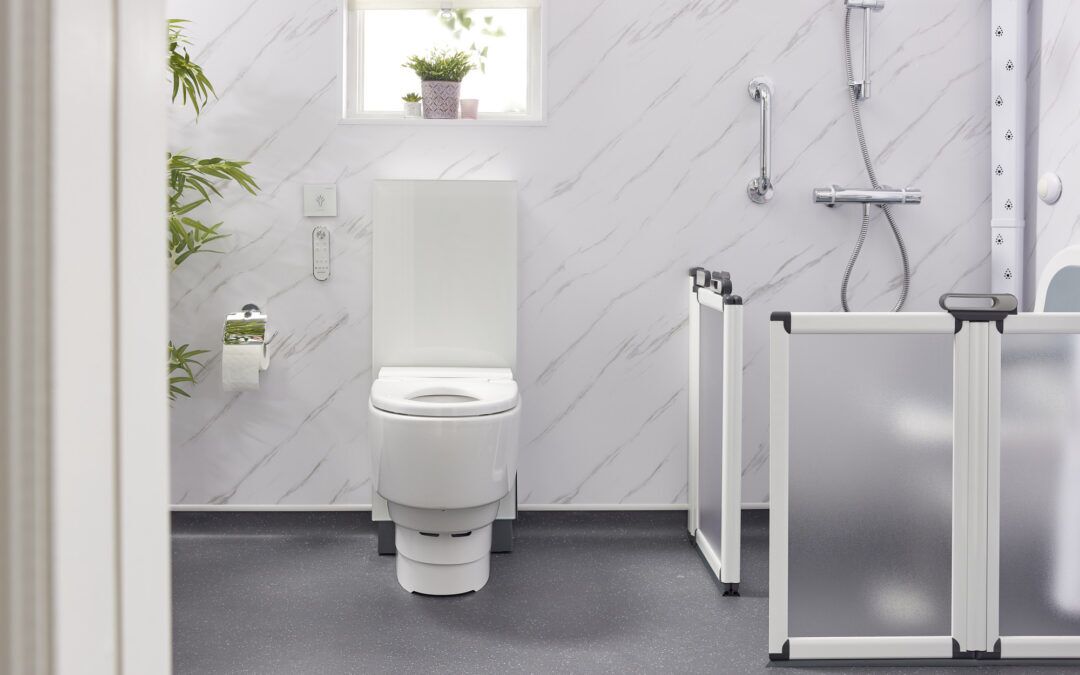 Luxury Geberit shower toilet in accessible wet room