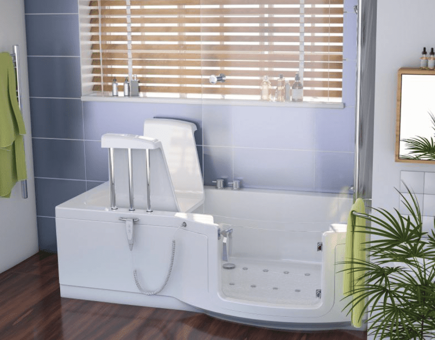 A Walk-In Bath with an integrated Power Lift offers far more stability than a removable seat.