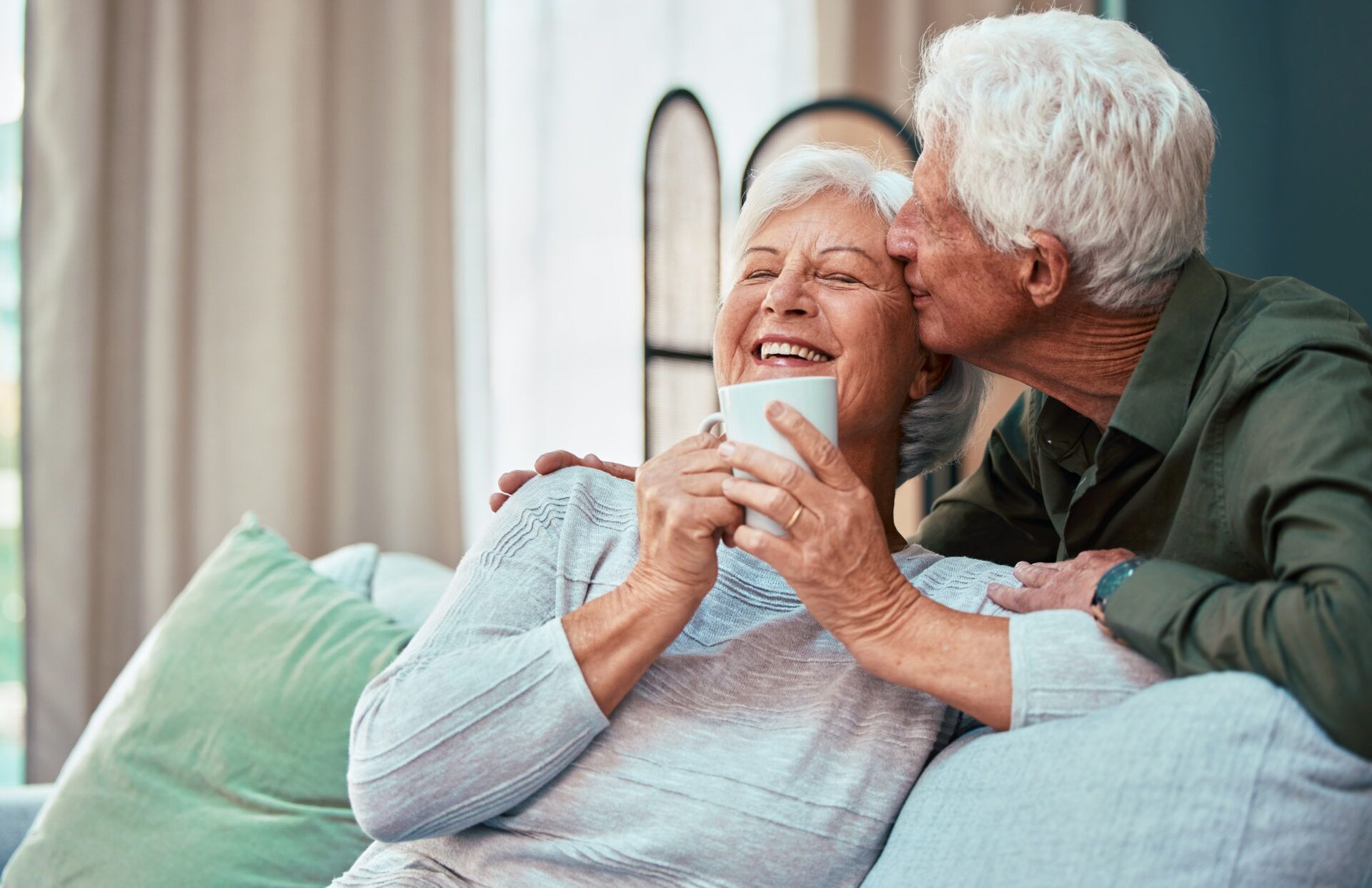 happy old couple try EA Mobility bathroom matchmaker