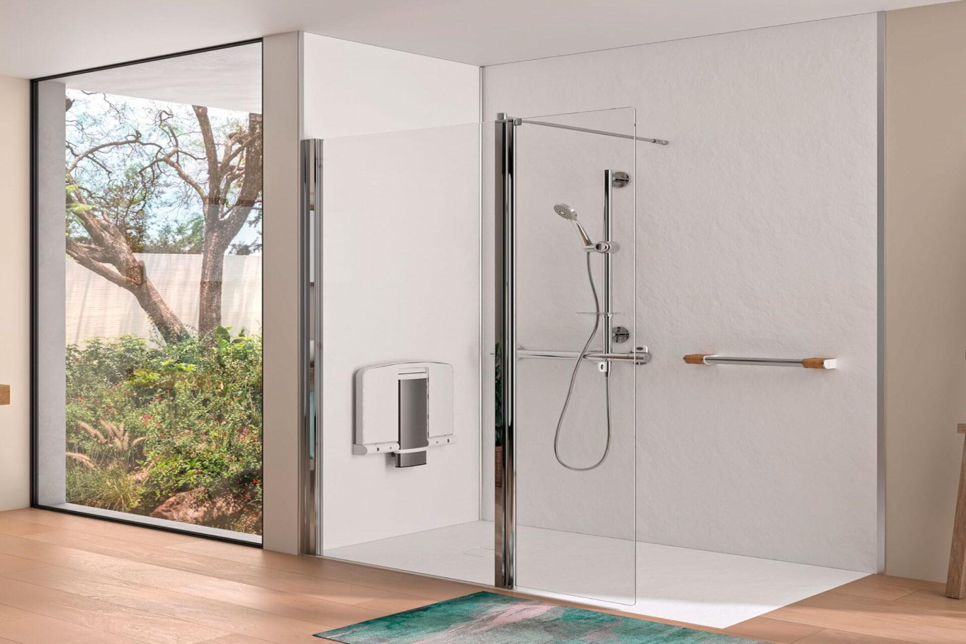 Reinforced wet room floor for manual and powered wheelchairs