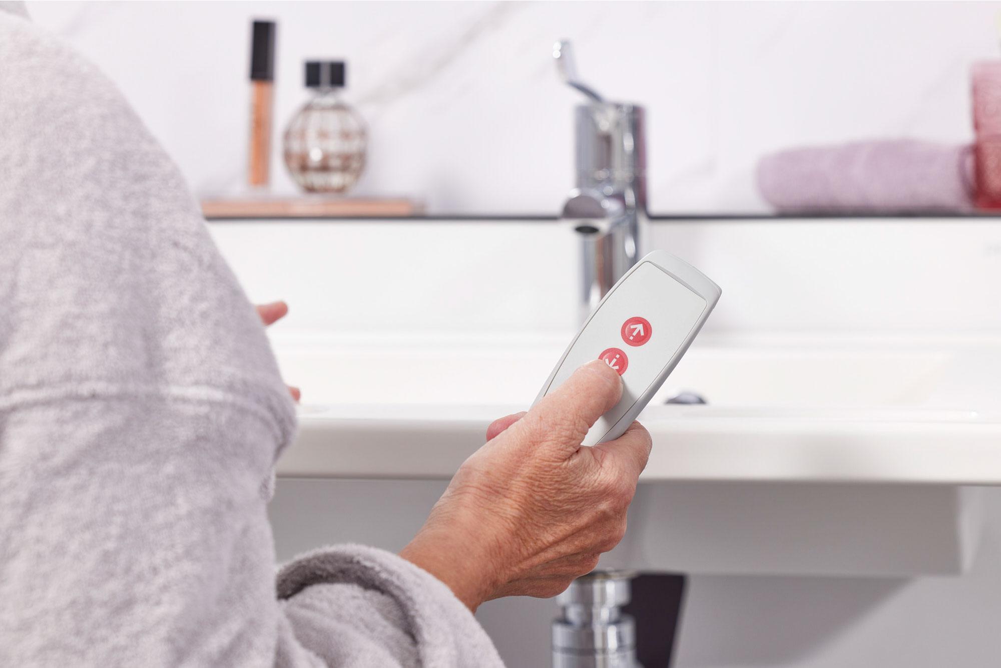 Height-adjustable accessible wash hand basin from EA Mobility