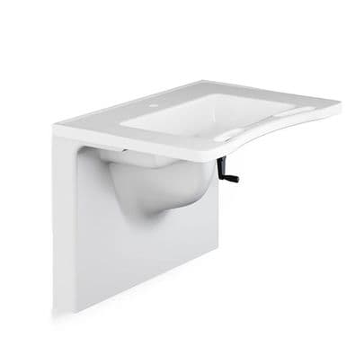 Manually height-adjustable wash hand basin with crank from EA Mobility
