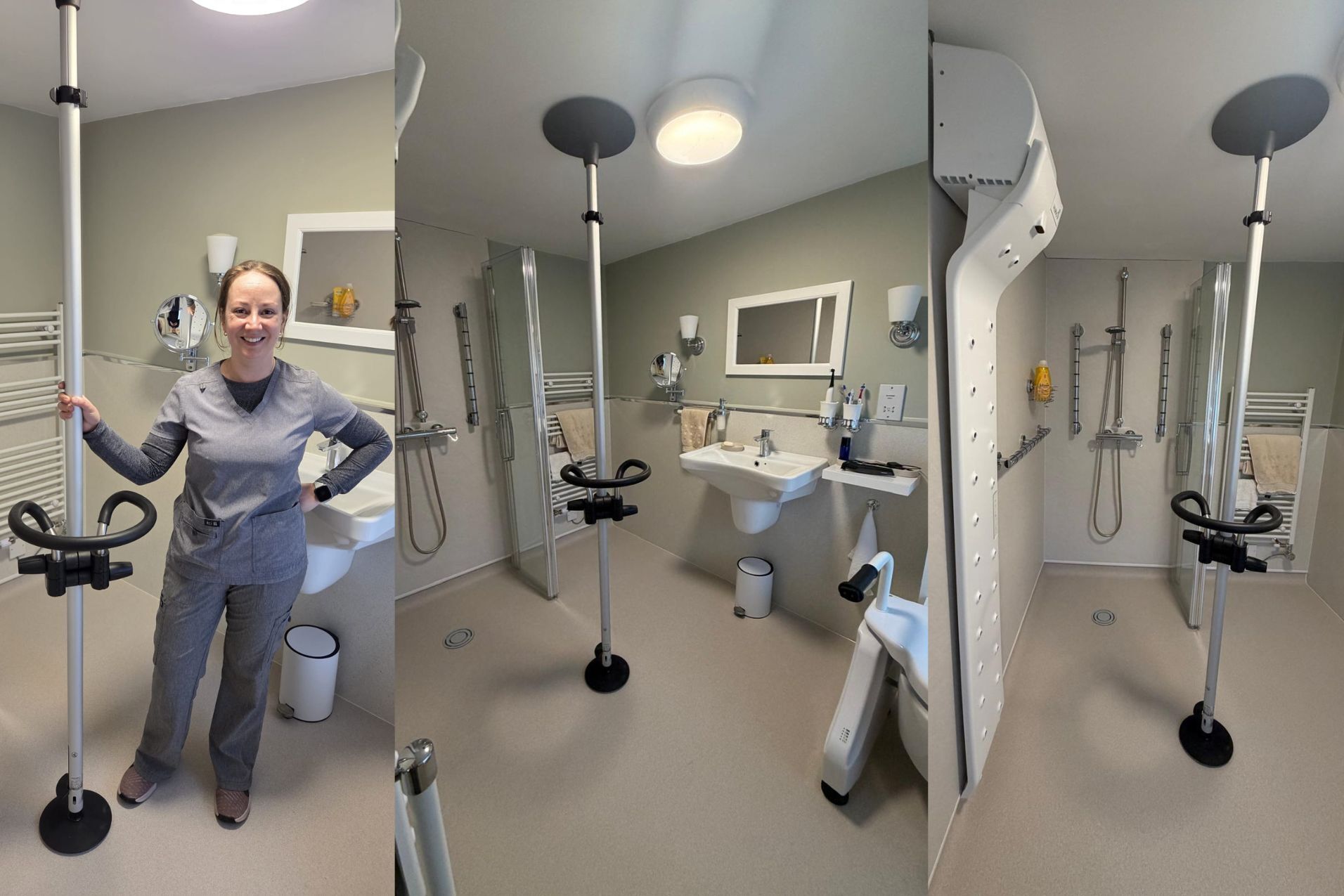 Andrew in his adapted wet room following the EA Mobility installation