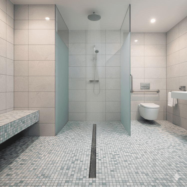 Anti-Slip Tiles (The Modern Aesthetic) of a wet room