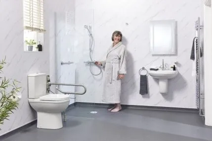 Slip-resistant wet room flooring