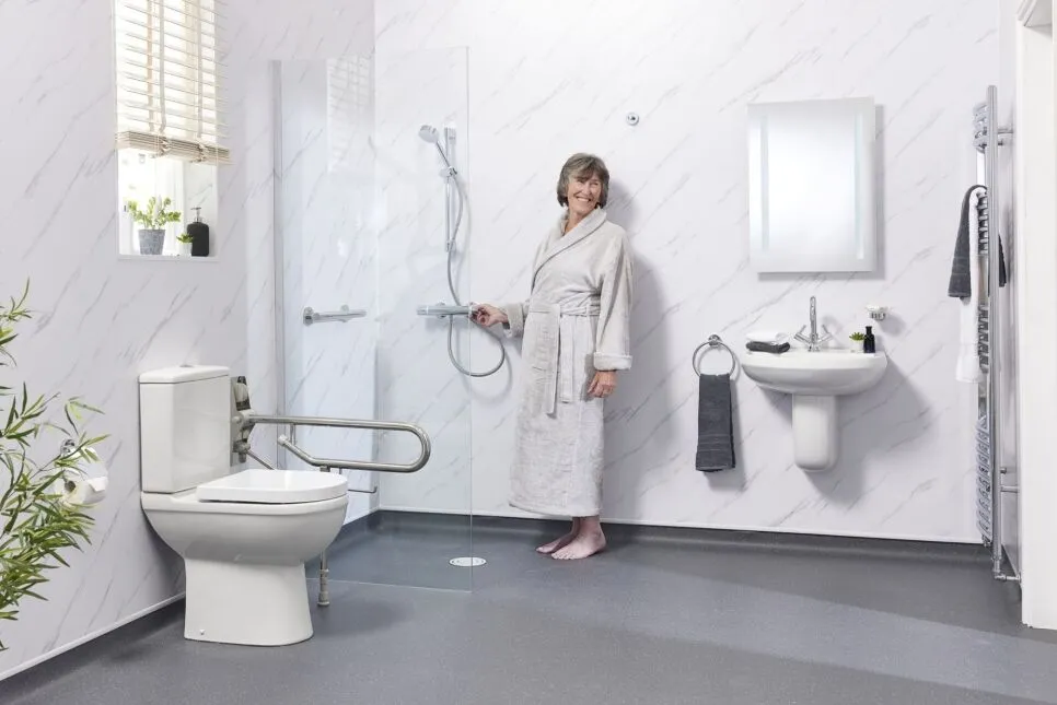 Accessible wet room designed by EA Mobility