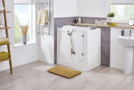 Rudham extra-wide walk-in bath with generous internal width for a spacious deep soak.