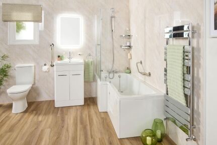 St Tropez P-shape shower zone detail