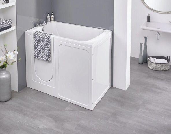 Thornham deepest soak walk-in bath shown with optional therapeutic upgrades