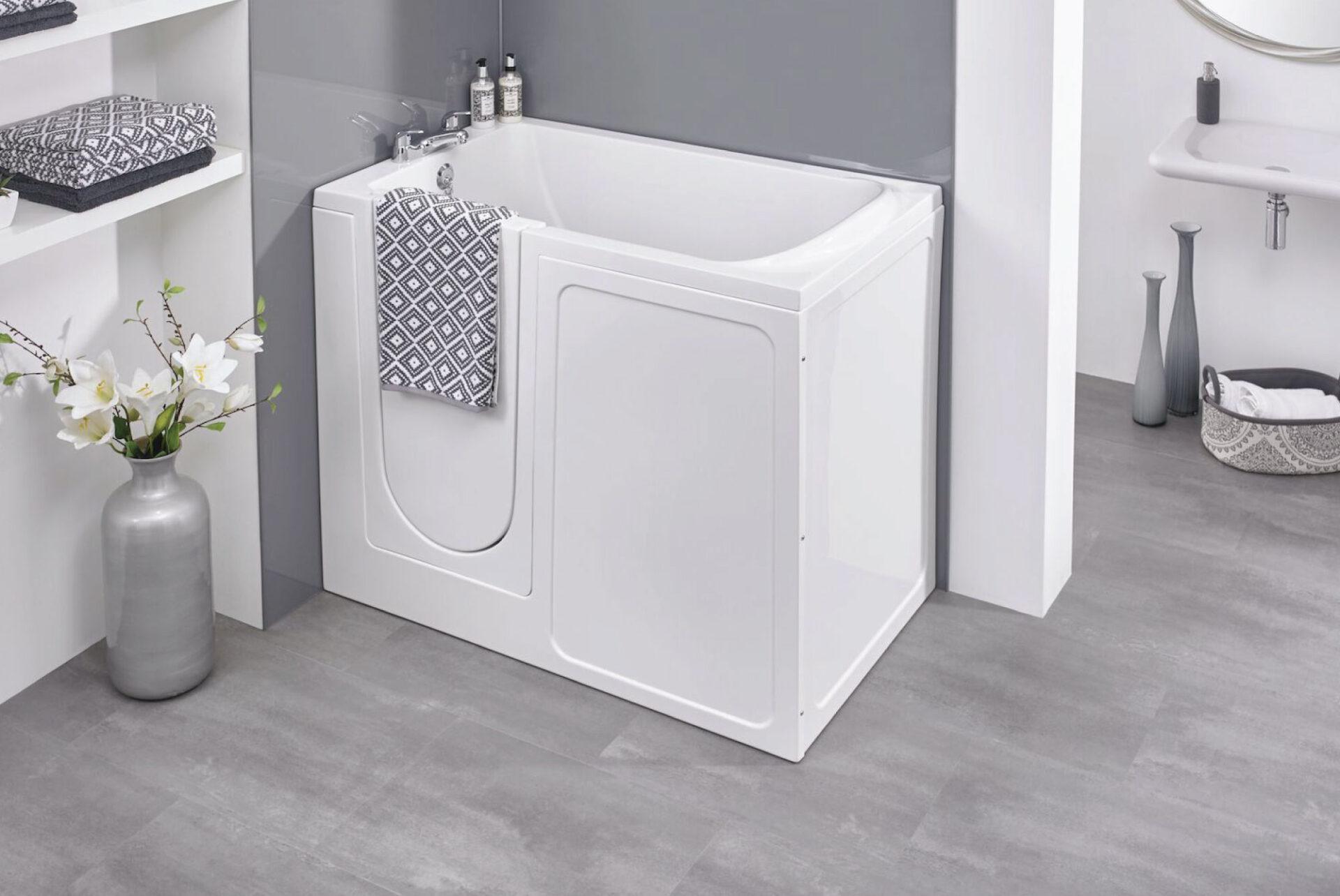 Thornham deepest soak walk-in bath with extra depth for full shoulder immersion.