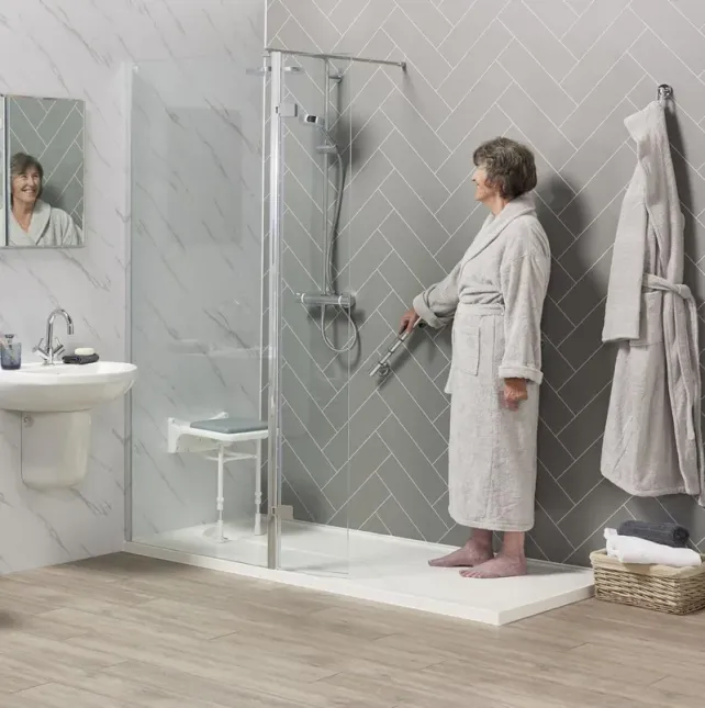 Accessible wet room designed by EA Mobility