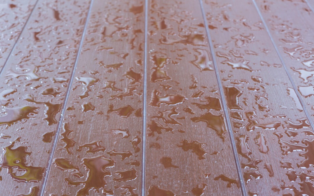 Water drop on a wood