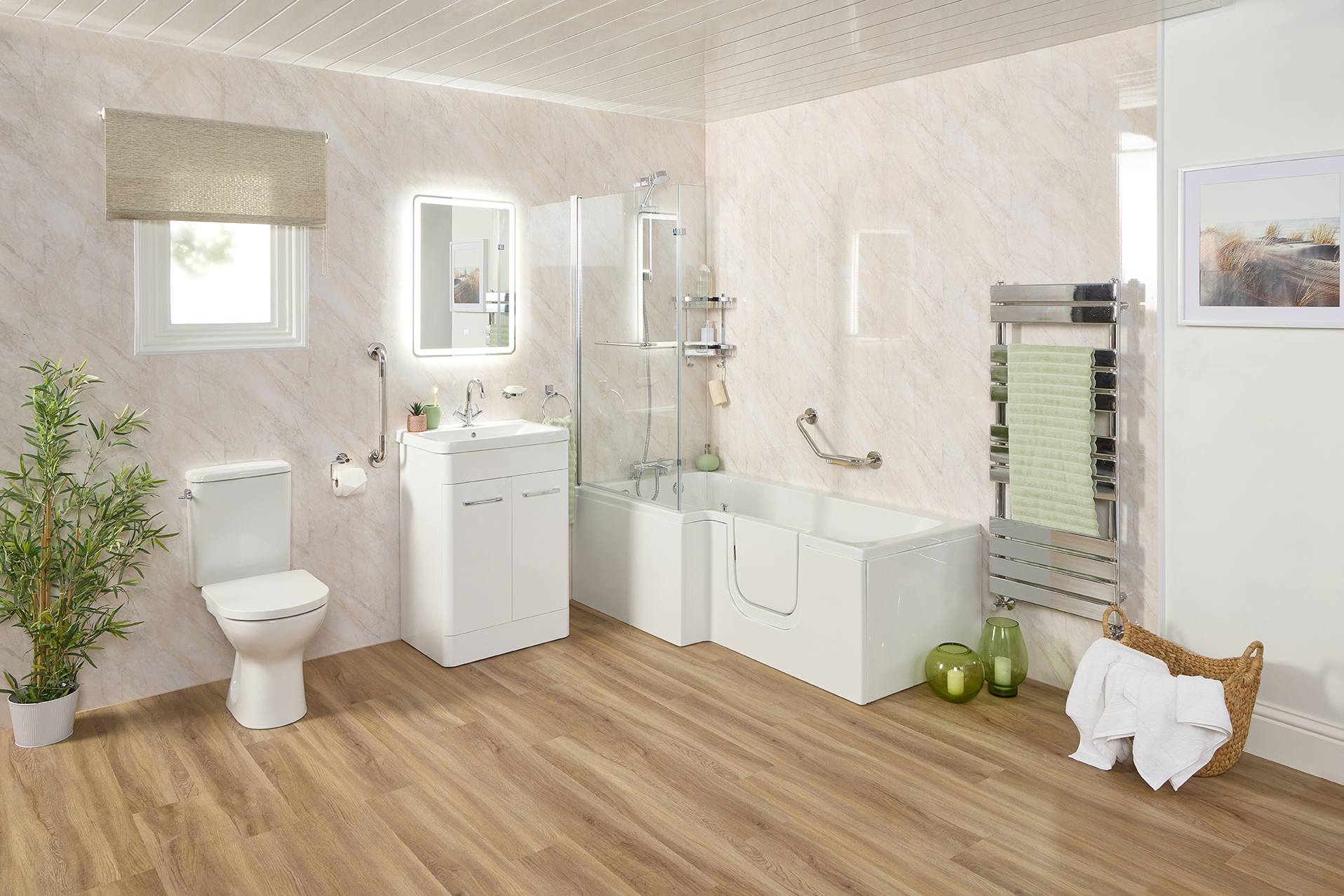 St Tropeze Walk In Bath - Modern Style Shower Bath I EA Mobility