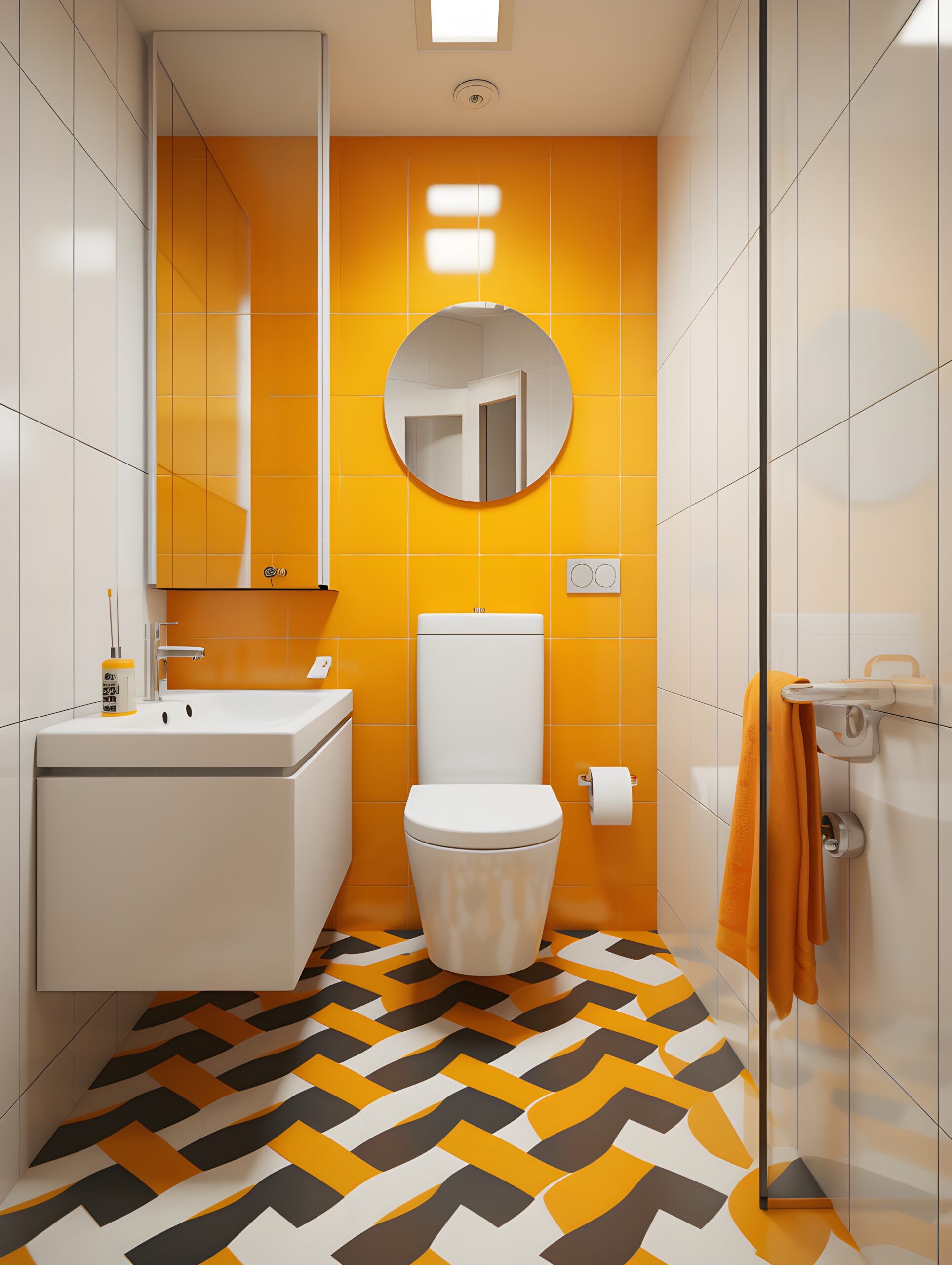 Bold Geometric Wet Room