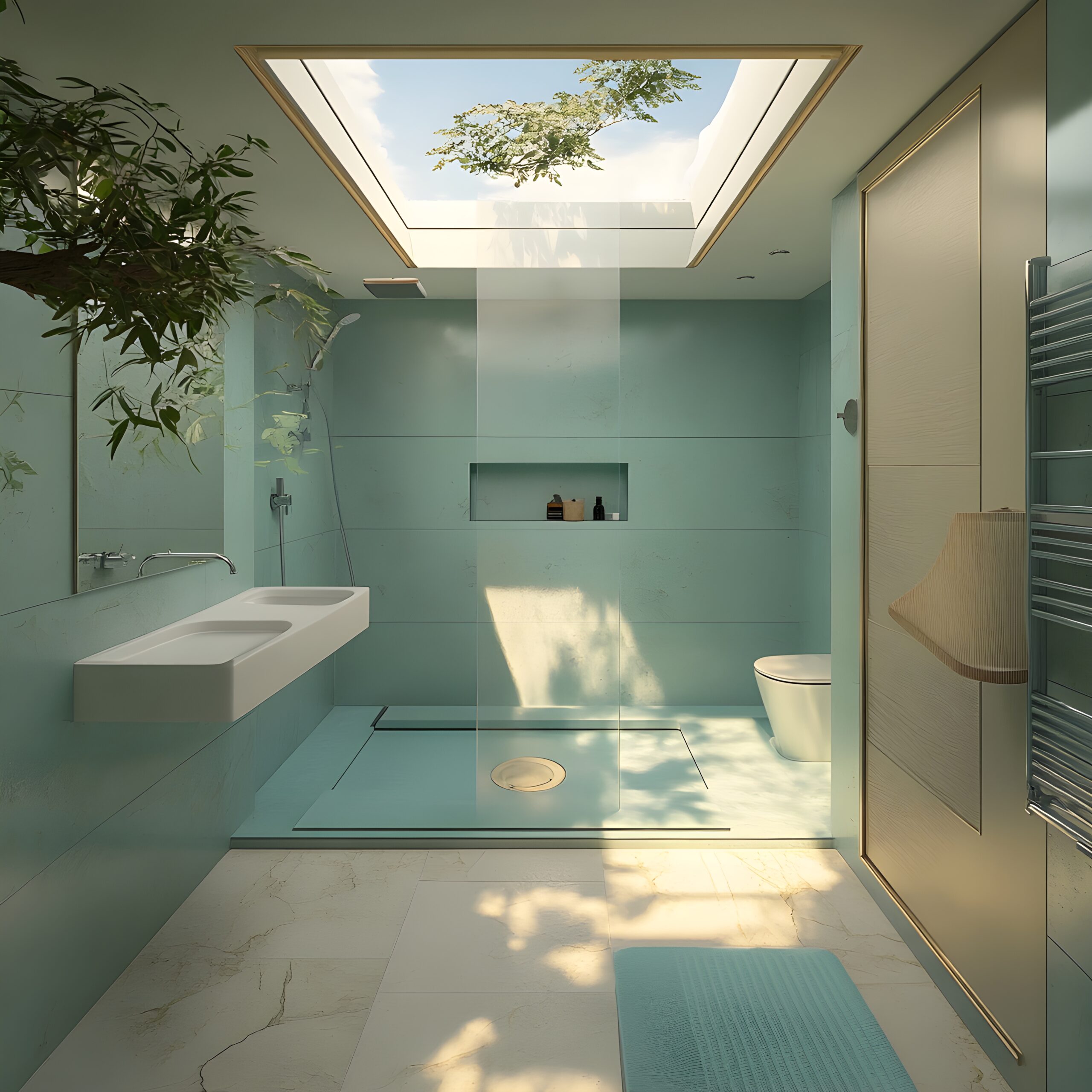 Bright and Airy Skylight Wet Room