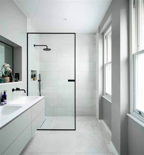 White and Bright Walk-in Shower Layouts