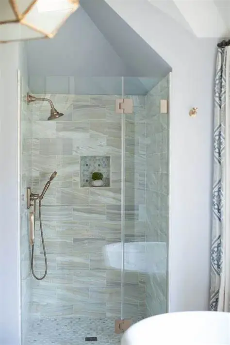 Sloped-Ceiling Walk-in Shower Layouts