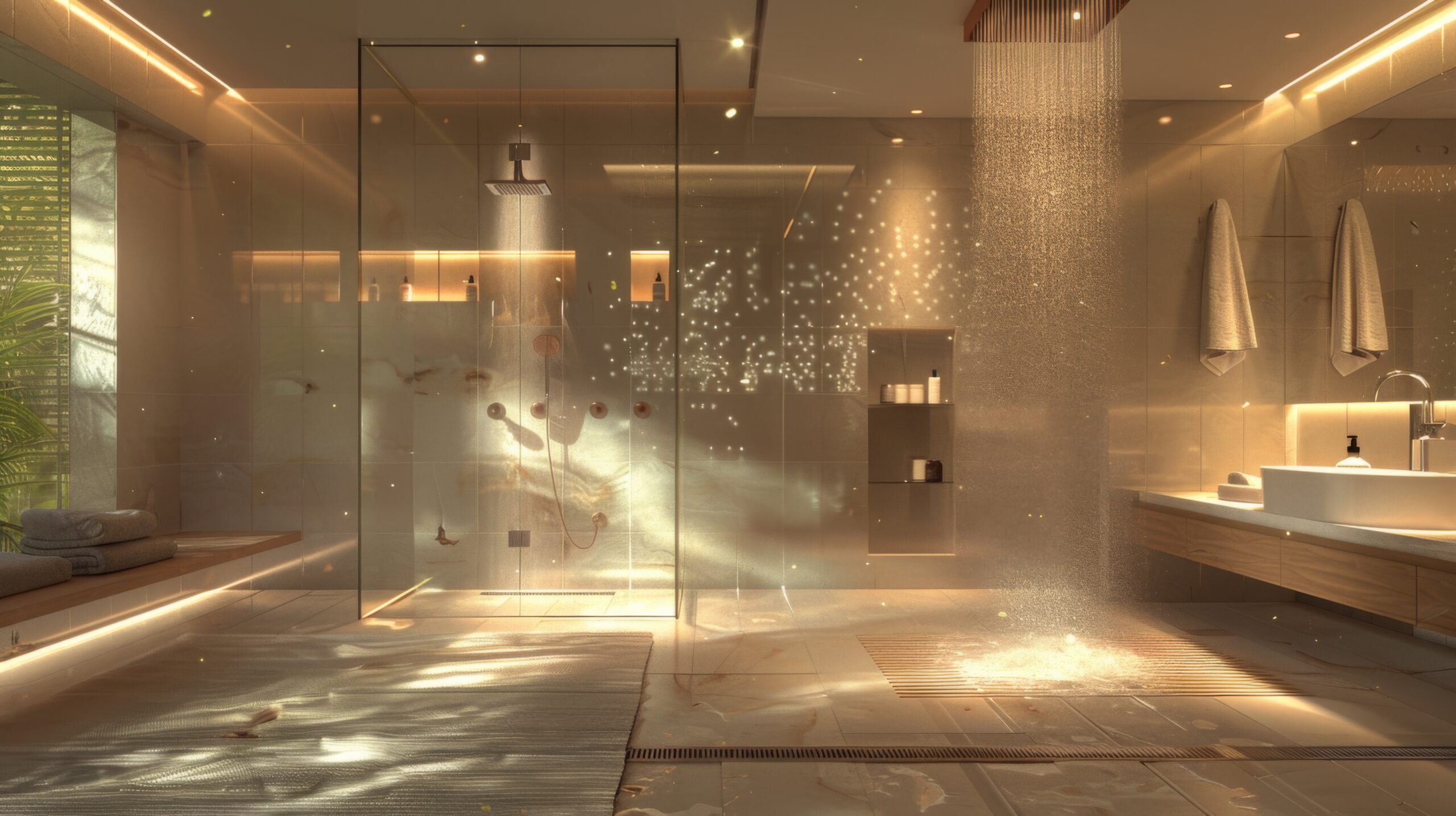 Spa-Inspired Wet Room with Multiple Showerheads