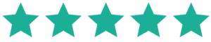 Five-star rating graphic symbolising excellent customer satisfaction.