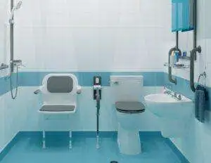 Compact disabled wet room with space-saving solutions