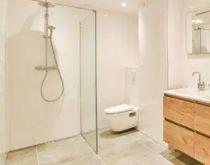 Disabled wet room with calming spa-like design