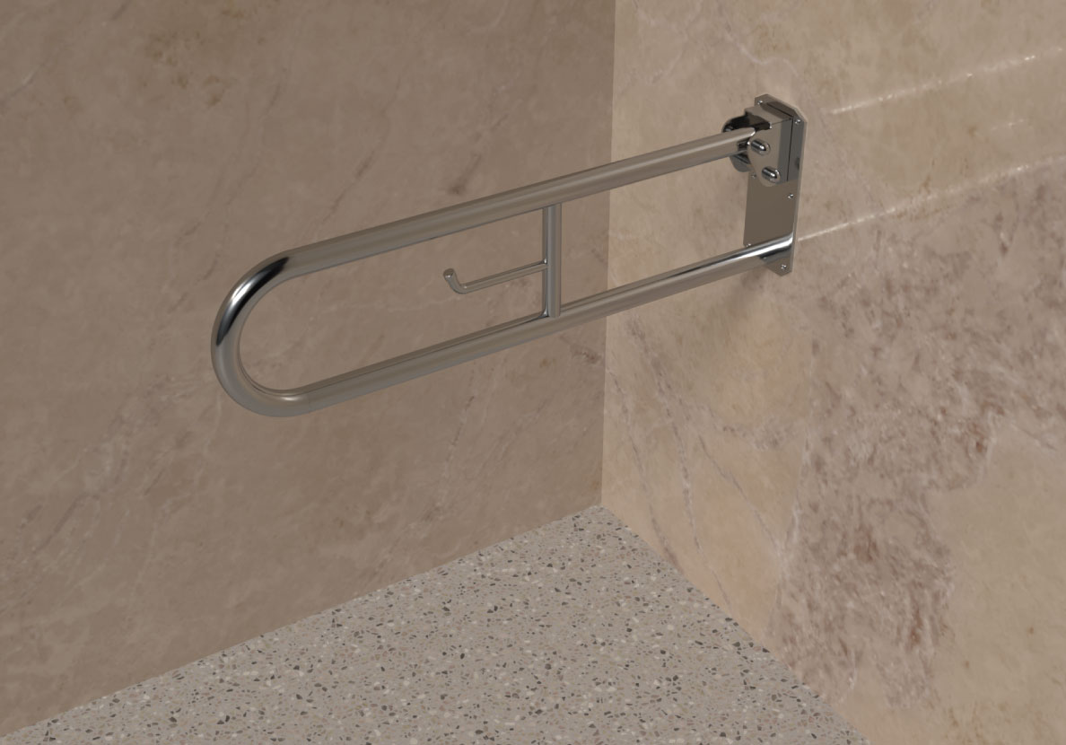 Hinged-Support-Rail Small Wet Rooms