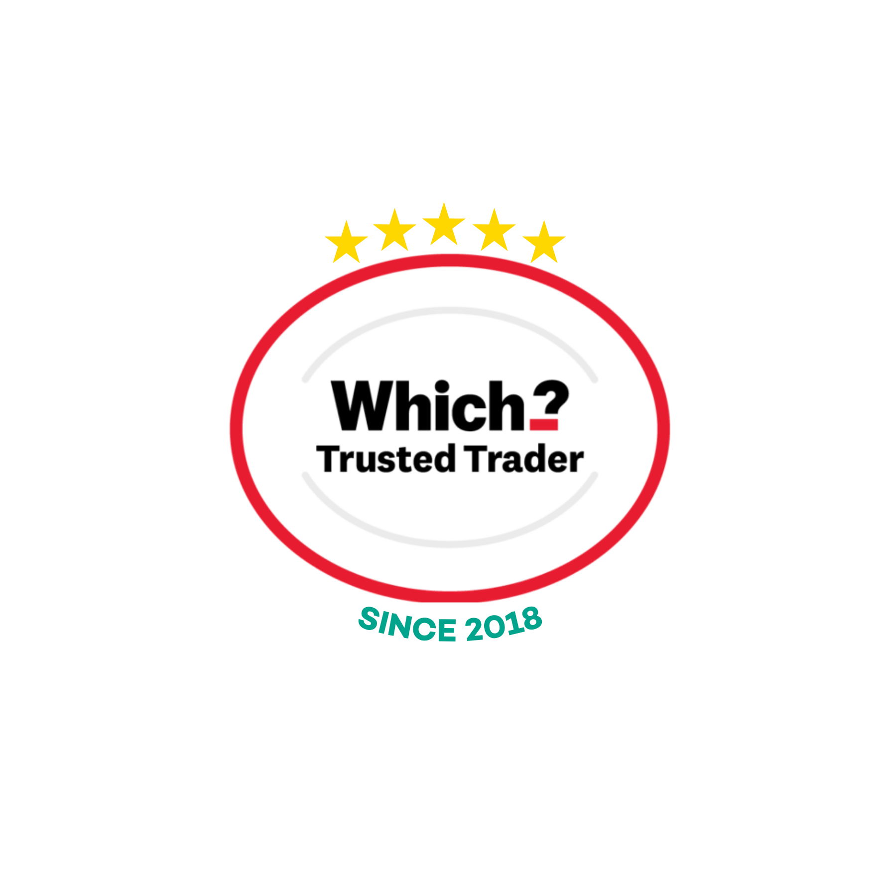 Which? Trusted Trader: celebrating 8 years endorsement logo
